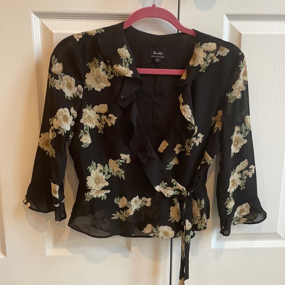 Bardot Floral Wrap Top